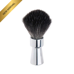 MERKUR Shaving Brush 1100 with Vegan Synthetic Hair in Bright Chrome