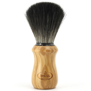 OMG-96832 – 0196832 Blaireau en fibre Omega BLACK Hi-Brush – BOIS D'OLIVE