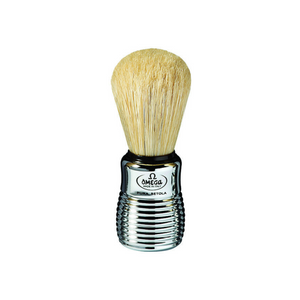 Omega Boar Bristle Shaving Brush With Chromed Plastic Handle