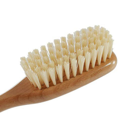 Brosse pour bébé Kent, poils blancs super doux, bois de cerisier