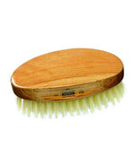 Kent Military Brush, Oval, Cherrywood, Travel Size, Pure White Bristle Hairbrush, Hair Brushes