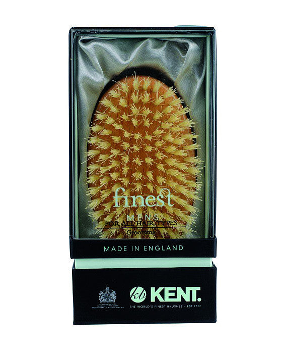 Kent Military Brush, Oval, Beechwood, Pure White Bristle Hairbrush, Hair Brushes