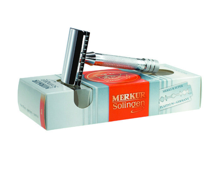 Merkur 33C Double Edge Safety Razor, Straight Cut, Chrome, Double Edge Safety Razors