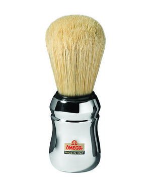 Omega Boar Bristle Shaving Brush With Chromed Plastic Handle, Shaving Brushes