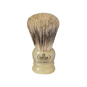 Brosse de rasage Omega Bristle Mix (poils de sanglier et blaireau), manche en résine