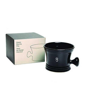 PureBadger Collection Shaving Mug, Apothecary Style, Black Porcelain, Fits Standard 100g Shaving Soap, 