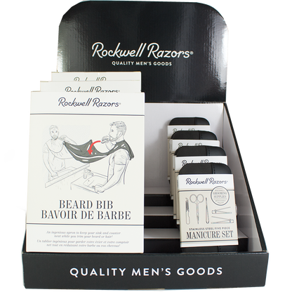 Rockwell Razors Beard Bib and Manicure set Display Bundle