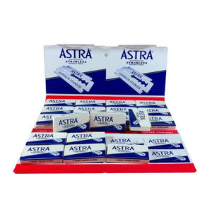 Lames de rasoir à double tranchant Astra / 20 paquets de 5 (bleu)